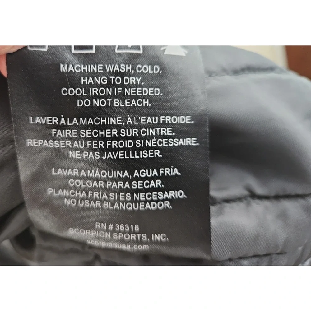 Motorcycle jacket Liner size Large Scorpion Exo Skeleton Liner only Black Puffer